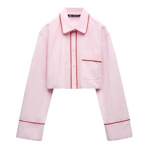 Zara poplin crop top shirt